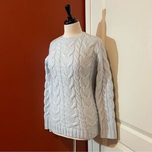 Rachel Parcell Women’s Cable Knit Crewneck‎ Pullover Baby Blue Sweater